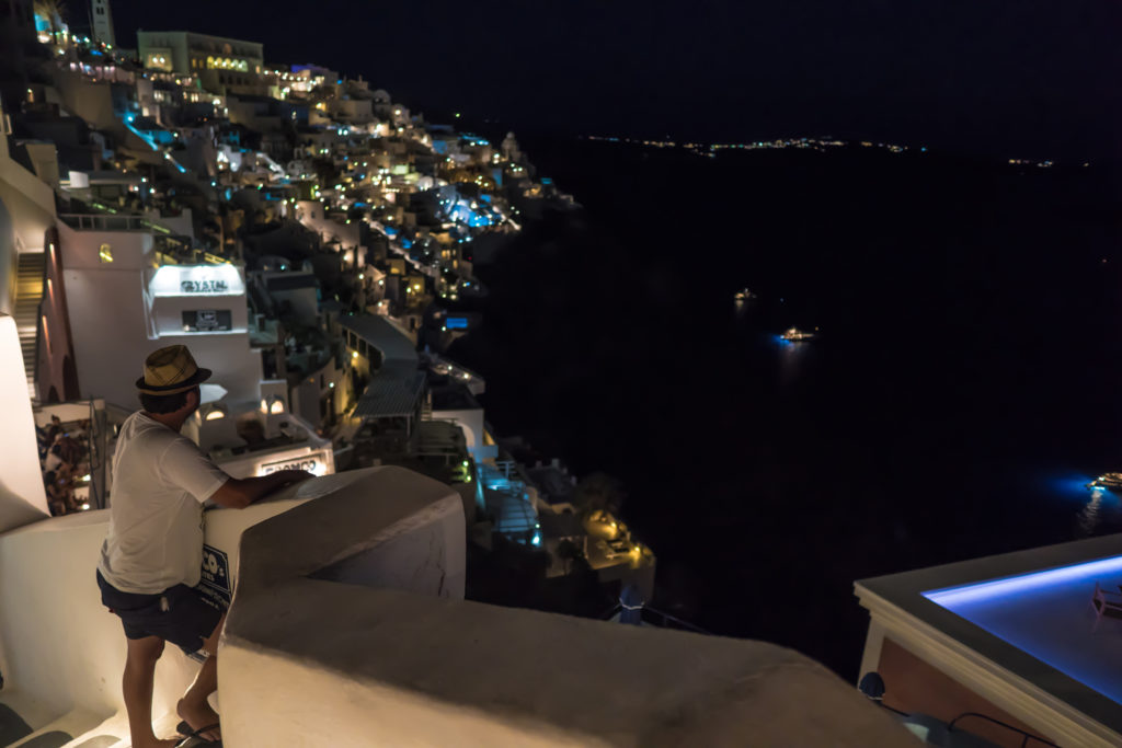 noite em Fira Grécia