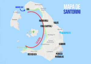 mapa de santorini grécia