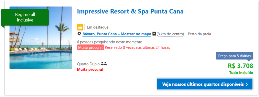 Preços dos resorts em Punta Cana