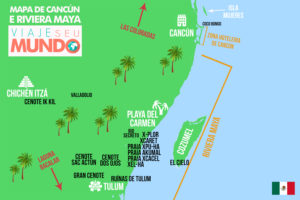 Mapa de Cancún e Riviera Maya